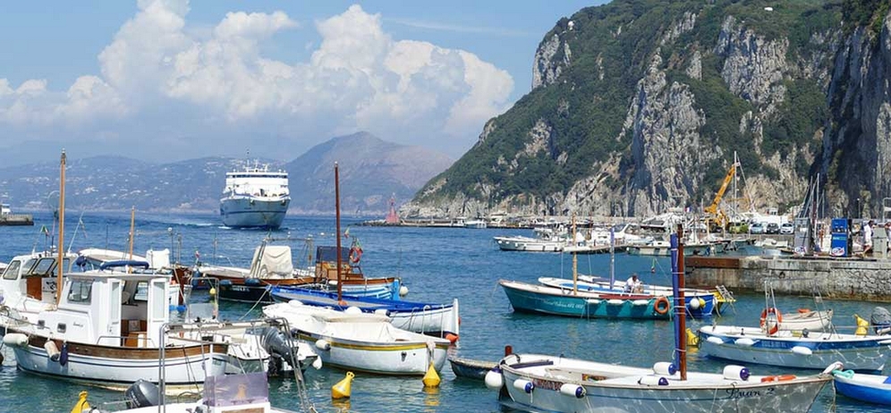 boats moored in Capri Capri island boat vacation