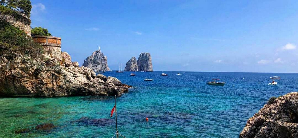 spiaggia di Marina Piccola, isola di Capri